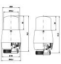 Zawór termostatyczny 50mm TWINS biały lewy Cu