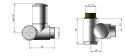 Zawór regulacyjny do grzałki Integra lewy Cu czarny mat