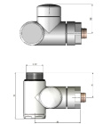 Zawór termostatyczny do grzałki INTEGRA chrom prawy GW1/2 All in One