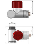 Zawór termostatyczny do grzałki INTEGRA chrom prawy GW1/2