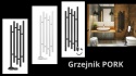 Grzejnik dekoracyjny PORK 1600/300 Regnis czarny strukturalny
