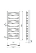 Grzejnik łazienkowy Łezka 3DX 1205/540 Regnis biały mat