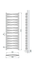Grzejnik łazienkowy Łezka 3DX 1520/540 Regnis biały mat